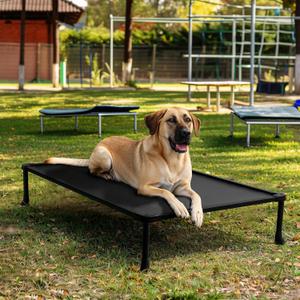 Veehoo Chew Proof Elevated Dog Bed - Durable Raised Dog Training Platform, Agility, Ideal for Large Dogs - Indoor/Outdoor, CWC2420CP (47"L x 29"W x 9"Th, Black (PVC Fabric))