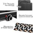 Raclette Table Grill, CUSIMAX Electric Grill, Indoor Grill Korean BBQ Grill With 2 in 1 Reversible Non-stick Plate, Crepe Maker with Adjustable temperature control, 8 Raclette Pans & Wooden Spatulas
