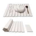 Stone Drying Mat for Kitchen Counter, 23.62"X15.35" Absorbent Diatomaceous Earth Bath Mat，Roll This Non-Slip Highly Absorbent Drying Mat Into a Compact Size for Seamless Storage in Drawers (White)