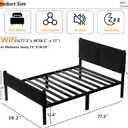 Metal Bed Frame,14Inch Twin Size Bed Frame with Storage Space,Heavy Duty Sturdy Mattress Foundation,Easy Assembly,No Box Spring Needed,Black Twin
