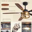 Fanbulous Farmhouse Ceiling Fan with Light and Remote, 52" Black Rustic Flush Mount Ceiling Fans for Bedroom Living Room, Industrial Caged Ceiling Fan for 6 Speed Reversible Motor, 5 Dual Blades