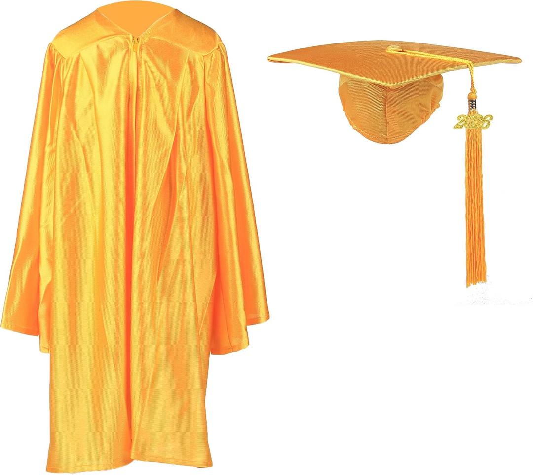 Shiny Kindergarten Graduation Cap and Gown Set (Size 30, Gold)