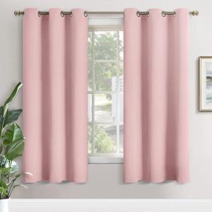 YoungsTex Baby Pink Room Darkening Curtains 72 Inches Length for Nursery - Thermal Insulated with Grommet Blackout Drapes for Girl Bedroom, 2 Panels, 42 x 72 Inch