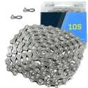 VERKSTAD Bike Chain 10 Speed Chain 1/2" x 11/128" 116 Links for Road Bike MTB,Silver