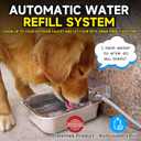 Automatic Water Dispenser for Dogs, 3L /101 oz 304 Stainless Steel Dog Water Feeder, Auto-Fill Large Waterer for Pets & Livestock, Outdoor Dog Water Bowl, Wide Mouth, Anti-tip, Easy to Clean