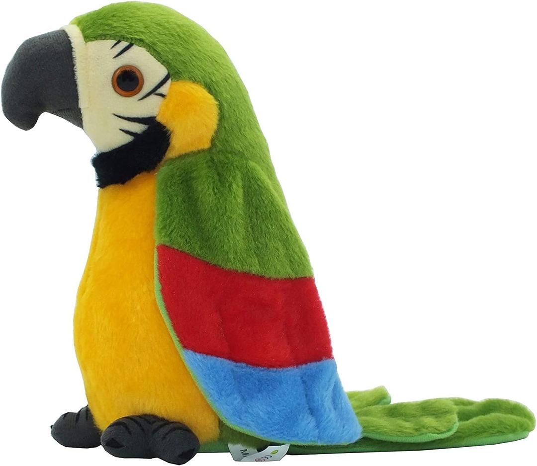 Talking Parrot, Repeats What You Say Plush Animal Toy Electronic Parrot for Boys, Girls Gift