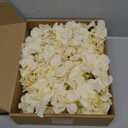 Hydrangea Artificial Flowers, 20 Pcs Champagne Hydrangea Artificial Flowers Bulk, Faux Hydrangea Flowers for Outdoor, Fake Silk Ivory Hydrangea Flowers with Stems for Wedding Decoration Decor