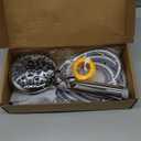 Handheld Shower Heads with ON OFF Switch,Extra Long 79-inch Hose 8 Spray Settings High Pressure Detachable Showerhead,Built-in Power Sprayer to Clean Pets, Adjustable Angle Bracket,Silver