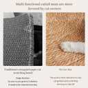 13.78In Cat Scratcher Pad - Hand-Woven Natural Cattail Mat, Spiral Texture Cat Scratching Board for Medium-Small Adult Cats, Cat Scratch Furniture Protector