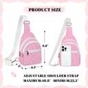 Small Sling Bag for Girls Kids, Floral Flowers Crossbody Fanny Packs, Cute Sling Bag, Birthday Gifts for Teen Girls (Pink Stripes)