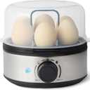 Amazon Basics Electric Egg Cooker for Hard-Boiled Eggs with Auto Shutoff, Dishwasher-Safe Parts, 7-Egg Capacity, BPA Free, Black