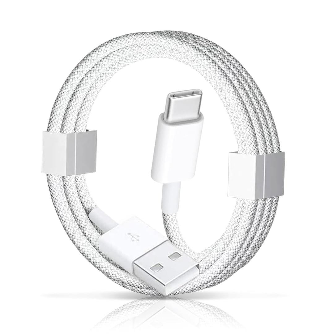 60W USB A to USB C Woven Carplay Cable for iPhone 15 Pro Max, iPad Pro 10th Air 5th 4th Mini 6th Plus Car Charger (3.3 Feet)