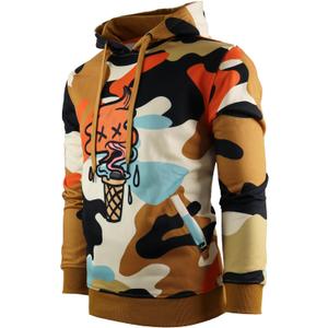 SCREENSHOT-FLEECE HOODIE 4202 Mens Urban Streetwear NYC Graffiti Embroidery Patch Fleece Pullover Sweatshirt Hoodie (XX-Large, H11076-khaki)