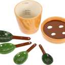 Cactus Shaped Measuring Spoons Set with Holder Ceramic Baking Tool for Accurate Ingredient Measurements Easy to Clean and Ergonomic Design for Home Cooking and Gift Giving