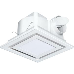 10" Ultra Quiet Bathroom Exhaust Fan with LED Light, Ceiling Mount, 1.0 Sones 110 CFM, 4" Duct, 8x8 Mount.