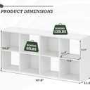 8-Cube Storage Organizer Shelf, Open Cube Bookshelf, Reversible Bookcase, Sturdy Modern Storage for Home Office, Bedroom, Living Room, White