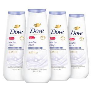 Dove Limited Edition Body Wash Winter Care 4 Count for Healthy-Looking Skin with 24hr Renewing MicroMoisture Gentle Skin Cleanser Instantly Moisturizes Dry Skin 20 oz
