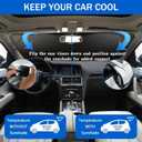 Car Windshield Sun Shade, Funny Eyes Visor for Car Windshield, Wear-Resistant Black Tape, Foldable 59x27.5/63''x31.5''