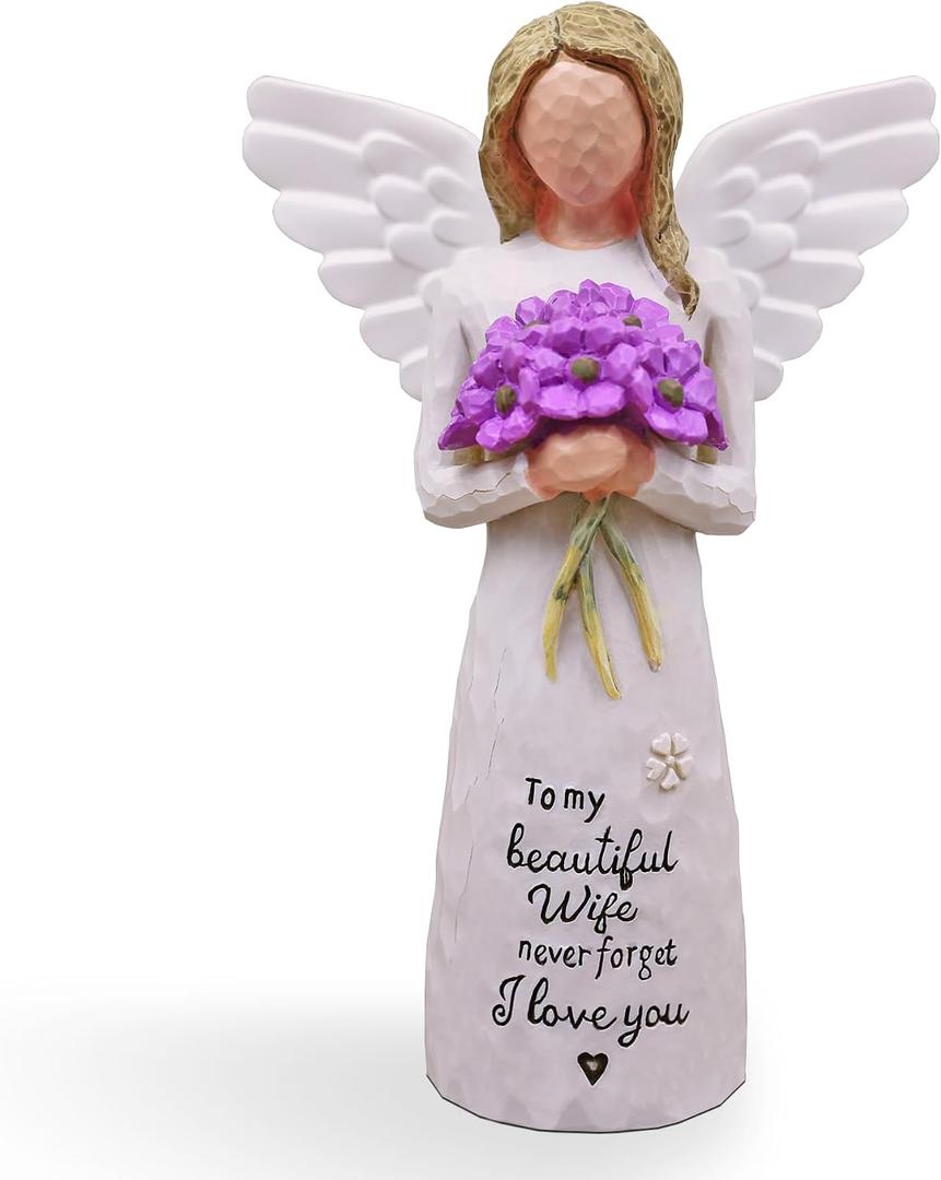 Gifts for Wife, Angel Figurine, Purple, Wedding, Birthday, Anniversary, Valentine's Day Gift, Handmade Resin, 1.5" x 1.5" x 5.1"