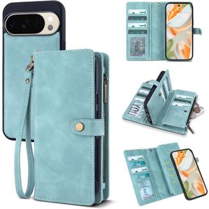 TwoHead for Google Pixel 10/10 Pro Wallet Case with Card Holder & Detachable Magnetic Pixel 10/10 Pro Case, PU Leather All-Round Protective Phone Cover,Blue,6.3 in