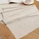 Vitalizart Beige Table Runner 14 x 72 Inches Long Slub Texture Cotton Linen Table Runner for Rustic Home Decorations Dining Room Wedding Decor Reception Bridal Shower Thanksgiving Christmas