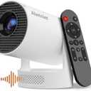 Mini Projector 4K Support, Portable Smart Projector with WiFi 6 and Bluetooth 5.4, 5w Soundbase Speaker, Auto Keystone 180 Rotatable, 8000 Lumens, Home Bedroom Movie Proyector HY300Pro+