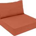 AAAAAcessories Outdoor Deep Seat Cushions, Waterproof, Fade-Resistant Patio Furniture Replacement Cushions, 23.5" x 25.5" x 5" + 23.5" x 13.5", Rust