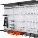 WALMANN 113 PCS Pegboard Wall Tool Organizer Kit with Pegboard Hooks, Bins, Pegboard Tools Storage System for Garage, Modular Peg Board, Tools Organizer Board with Hooks(Grey)