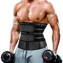 MOLUTAN Waist Trainer Trimmer for Men Tummy Control Shapewear Neoprene Sweat Belt for Weight Loss Slimming Body Shaper (Black, X-Large)