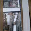 KEIKI Queen Size Metal Loft Bed Frame with Desk, Staircase, Built-in Storage Shelves and Wardrobe, Modern Loft Bed with Solid Slat, Guardrail, No Box Spring Required, Easy Assembly, for Bedroom, Black