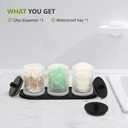 eggs sound 3 Pack Qtip Holder - Bathroom Organizers and Storage, Cotton Round Holder Floss Pick Holder Cotton Ball Holder with Tray, Glass Apothecary Jars with Lids, Cotton Pad Holder Set -clear b D