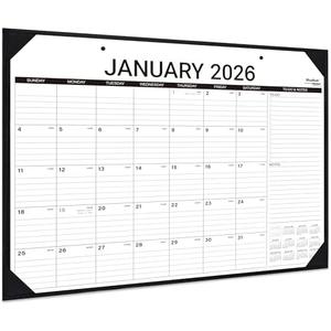 2026 Desk Calendar - Large Desk Calendar 2026, Jan. 2026 - Dec. 2026, 22" x 17", 2026 Calendar, 4 Corner Protectors, 2 Hanging Holes, Holidays, Julian Dates, TO-DO & Notes Section