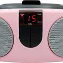 PROSCAN SRCD243 Portable CD Player with AM/FM Radio, Boombox (Pink)
