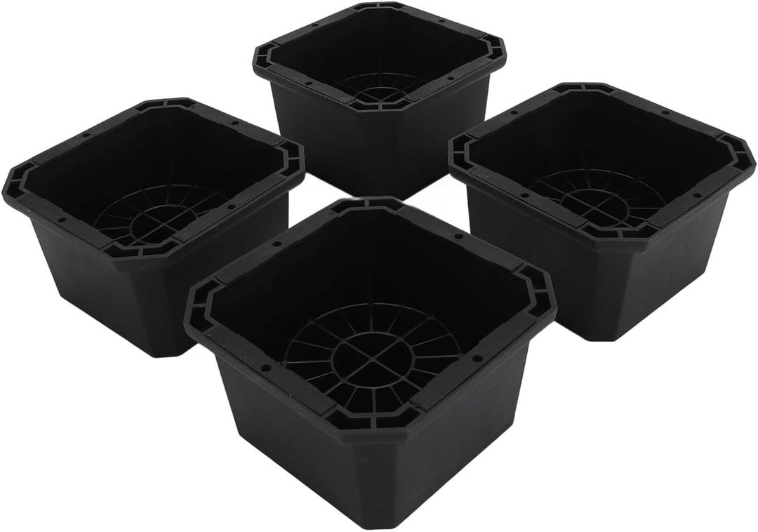 TOPINCN 4pcs Rubber Bed Risers Blocks, Chair Furniture Risers with Heavy Duty Load Capacity, Furniture Support Table Sofa Risers for Added Storage Space (Style 2)