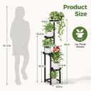 Bamworld Tall Plant Stand Indoor Outdoor, Corner Metal Flower Pot Stands for Multiple Plants, 4 Tier Heavy Duty Plant Shelf for Patio Garden Balcony Living Room Bedroom(Patent Design)
