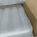 IRIS USA 32 QT Plastic Storage Box with Lid and Latches - 6 Pack - BPA-Free, See-Through Organizing Solution, Durable Nestable Stackable Containers, Secure Pull Handle - Clear