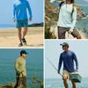 Pudolla Men's Sun Protection Shirts UV SPF UPF 50+ Rash Guard Long Sleeve Lightweight Quick Dry Brethable Swimming Fishing (Orange, L)