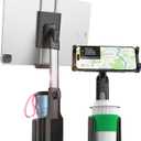 Charchendo 3 in 1 Car Cup Holder Tablet Mount with 4.4 inch Metal Telescopic Arm, Cup Holder Mount for Truck, Tesla, Cupholder Tablet Holder for 4-13" iPad Pro Air, Z Fold, iPhone