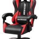 Gaming Chair Office Chair High Back Computer Leather Desk Chair Racing with Swivel with Headrest and Lumbar (Black and Red, 04)
