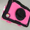 SEYMAC stock Case for Samsung Galaxy Tab A9 8.7'', Full-Body Drop Protection Case with Screen Protector Pencil Holder [360 Rotating Hand Strap] &Stand, Pink+Black