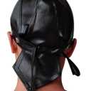 Faux Leather Biker Skull Cap Motorcycle Bandana Head Wrap Du Doo Do Rag Black Hat