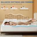Bedlore 4-Inch Queen Mattress Topper for Back Pain - Dual Layer Medium Support (2" Gel Memory Foam + 2" Cooling Fluffy Pillow Top Pad), Breathable & Pressure Relief (White)