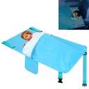 Airplane Bed for Toddler with Blanket, Airplane Seat Extender for Kids, Baby Airplane Travel Essentials, Blue
