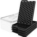 WIBIMEN Mini Ice Cube Trays, 0.55” Tiny Pebble Ice for Iced Coffee & Cocktails, Fast Chill, Easy Twist Release, Stackable with Lid & Storage Bin