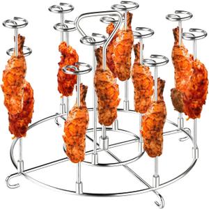 Skewer Stand Stainless Steel Vertical Barbecue Skewers Stand BBQ Skewer Stand BBQ Rack Tools for Air Fryer, Grilling