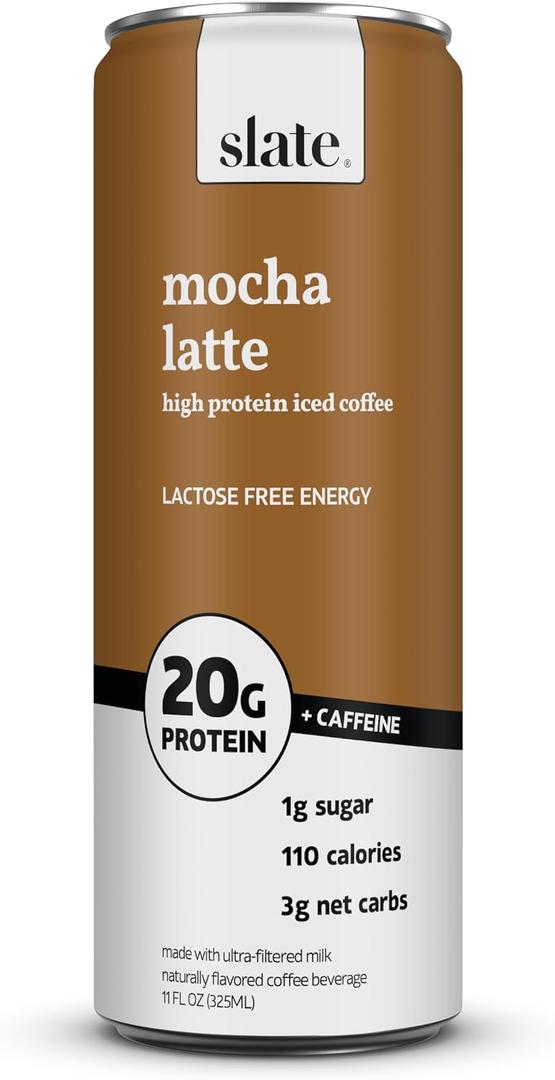 Slate Milk - High Protein Iced Coffee - Mocha Latte, 11 Fl Oz (EXP 05/07/27)