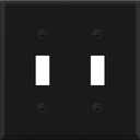 ENERLITES Double Toggle Light Switch Metal Cover Plate, Wall Plate, Corrosion Resistant, Standard Size 2-Gang 4.50" x 4.57", Powder Coated Stamped Steel, 7712-BM, Black Matte (Pack of 1)