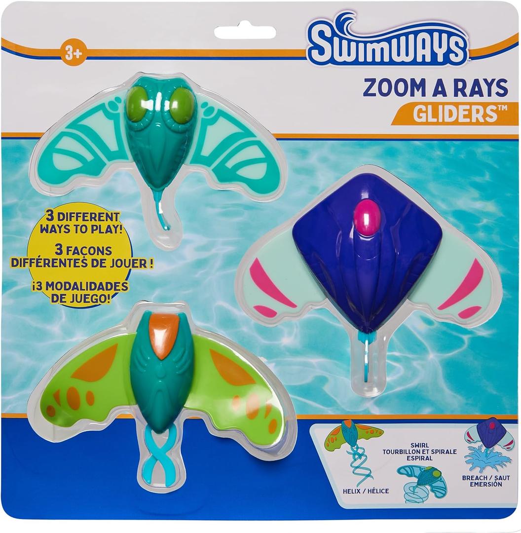 SwimWays Zoom-A-Rays Water Toys, Kids Pool Toys for Swim Training, Outdoor Games for Kids Aged 5 & Up, 3-Pack