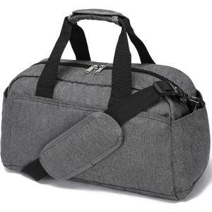 14 inch Small Gym Bag for Women & Men, Mini Duffel Bag for Travel Sports Lightweight Carry On Bag, Grey