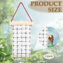 DoubleFill 2 Pack Wooden Hummingbird Nesting Material Alpaca Fiber Bird Nesting Material Holders Refillable Rustic Hanging Helper Cage Wild Birds House for Outdoor Garden Cotton Not Include